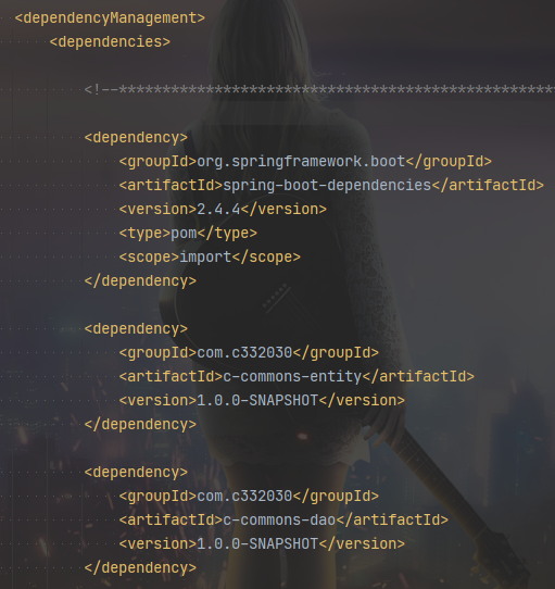 c commons dependencyManagement