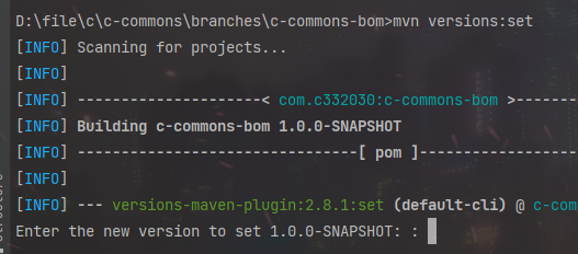 maven versions set